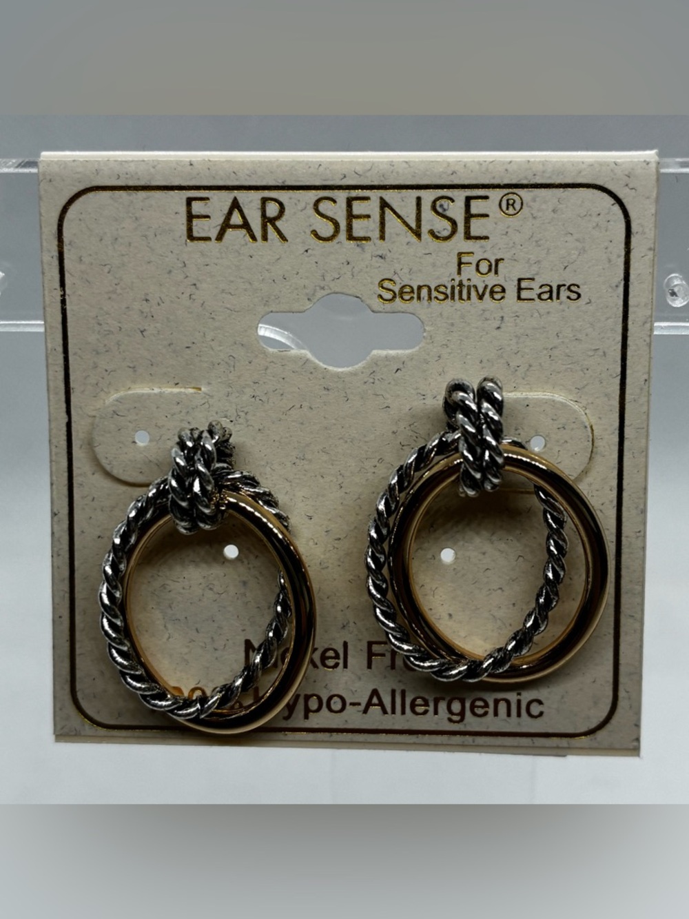 3For$200 Ear Sense Double Hoop Earrings in Silver and Gold